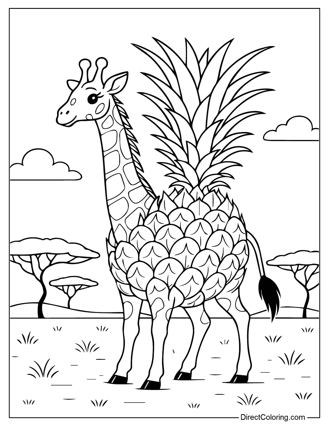 Ananitto Giraffini Coloring Page